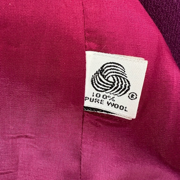 VTG breckenridge wool blazer eggplant purple women size 4 jacket hidden buttons - Picture 4 of 4